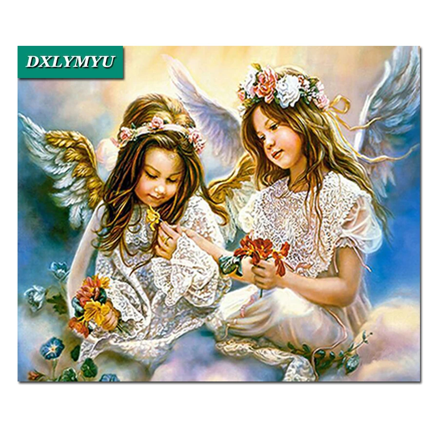 Набор для алмазной вышивки два ангела|diamond painting|diamond cross stitch3d diy diamond painting |