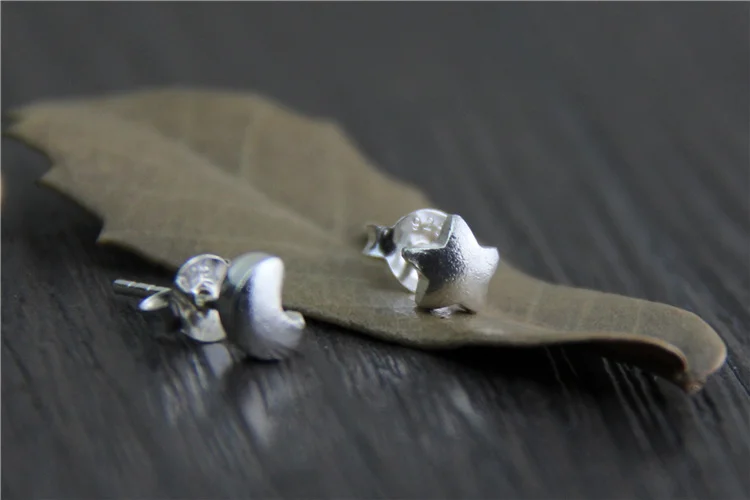 2pcs 2019 New 925 Sterling Silver Fashion Charm Woman Earrings Stars Moon Jewelry Gift