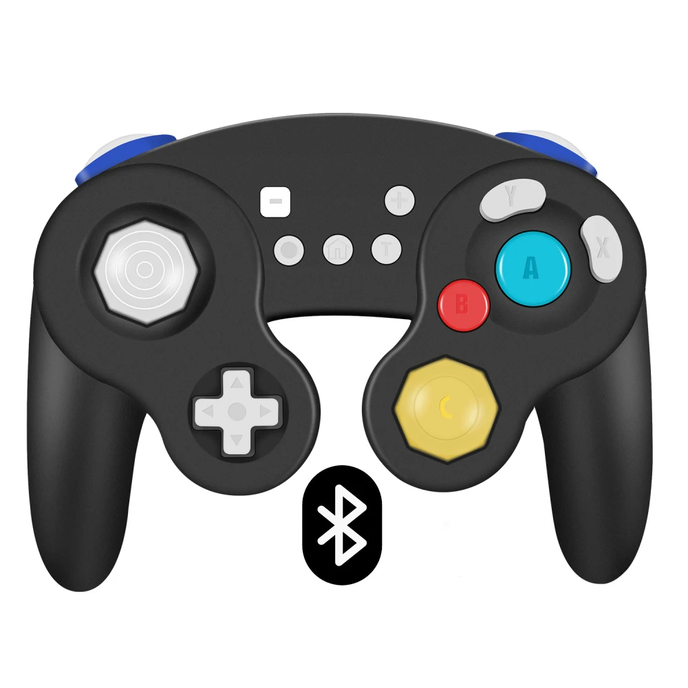 Беспроводной Bluetooth контроллер Gamecube черного цвета совместим с Nintendo Switch и ПК