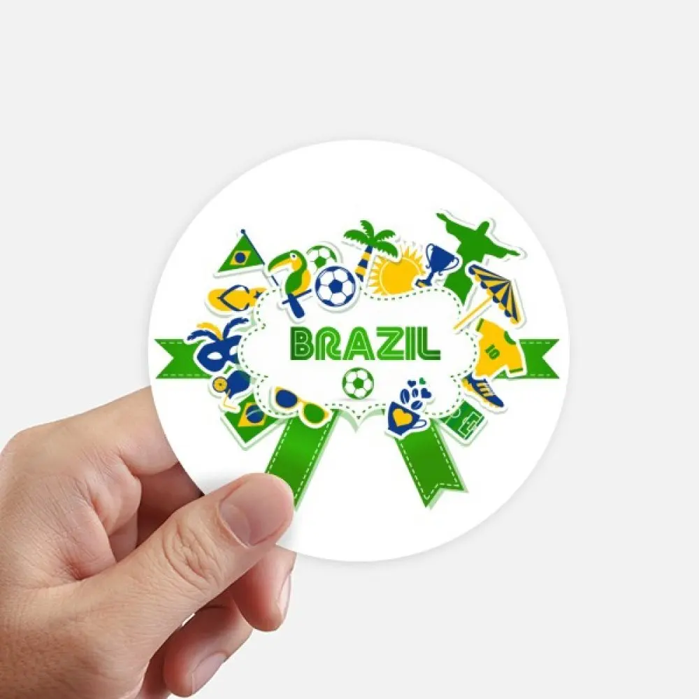 DIYthinker Футбол Бразилия культура круглые наклейки 10 см настенный чемодан Ноутбук