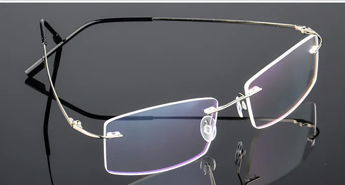 Eyesilove fashion men Titanium Alloy Rimless myopia glasses women Nearsighted Glasses finished prescription glasses-0.50-6.00