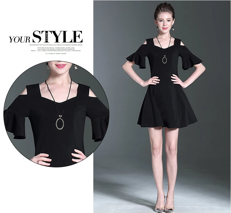 С открытыми плечами Черный Зеленый платье Для женщин новые летние модные