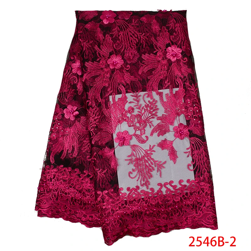French Lace Fabric 3D Applique Embroidered African Nigerian Tulle Net with Stones for Wedding KS2546B-3 | Аксессуары для одежды