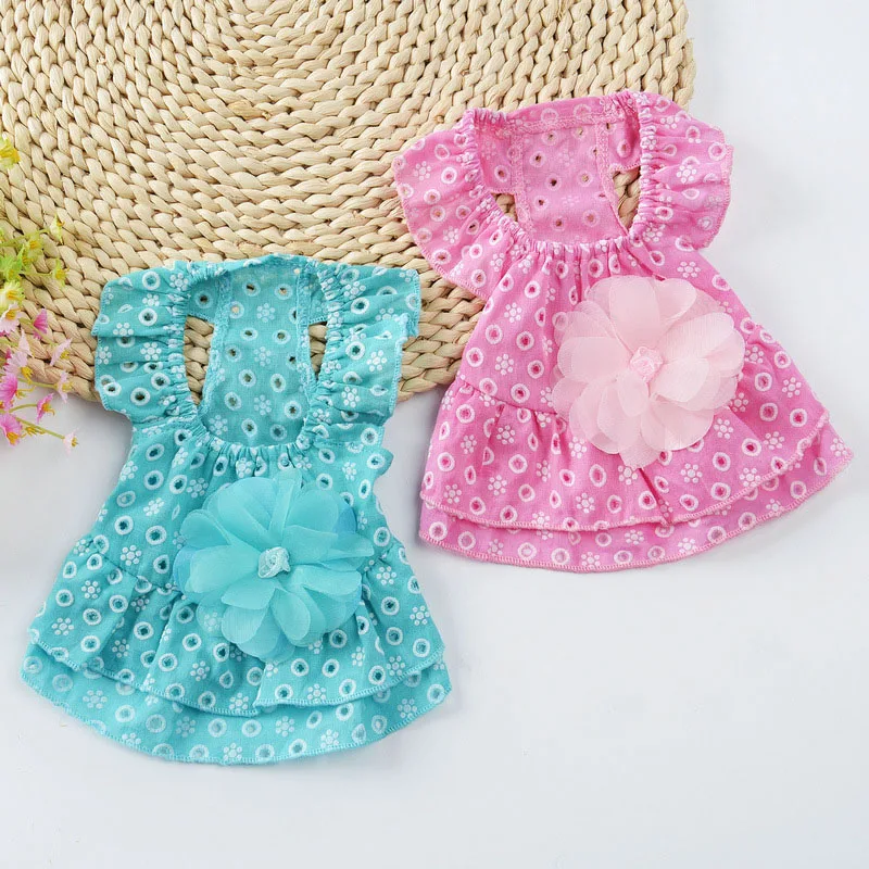 2019 Summer Small Dog Dress Comfortable Thin Pet Cat Puppy Floral Princess Chihuahua Clothes Cotton Skirt XS S M L XL | Дом и сад