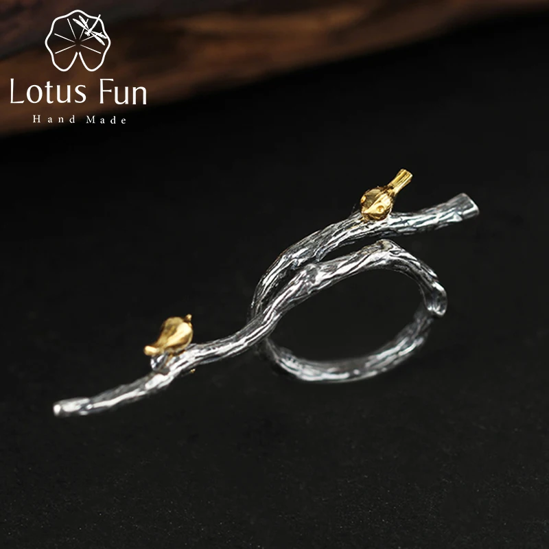 Женское кольцо в виде птицы Lotus Fun дизайнерское ручного изготовления из