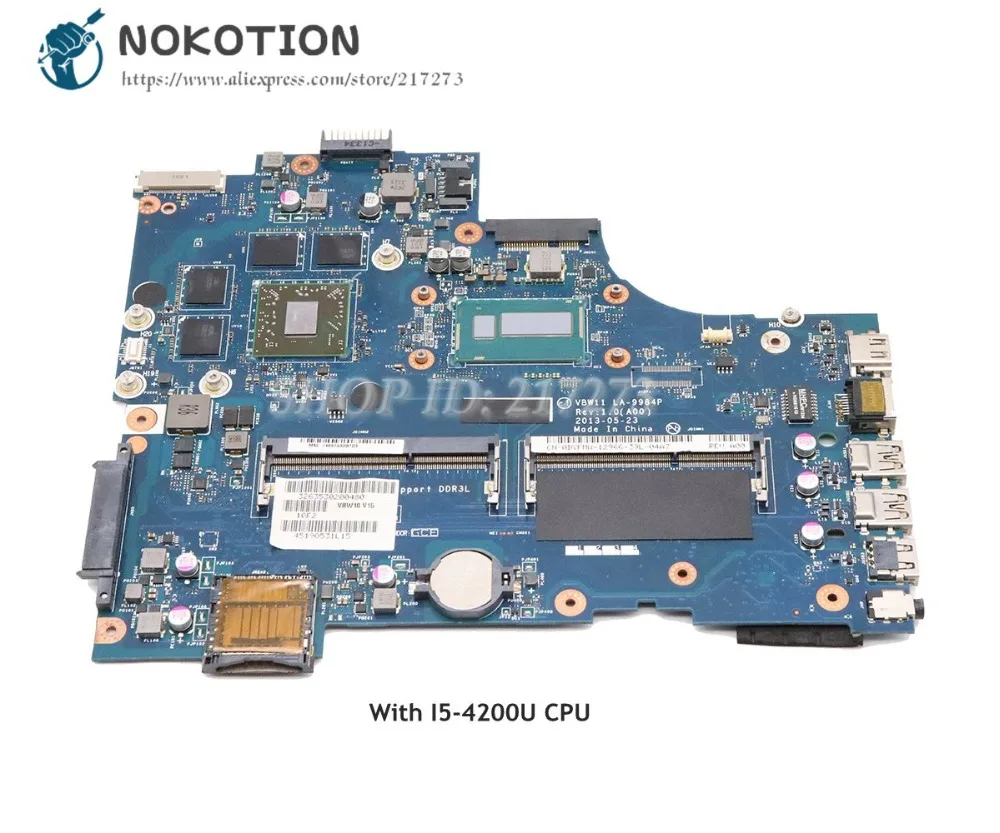 NOKOTION материнская плата для ноутбука Dell inspiron 17R 5737 Материнская плата ноутбука CN-091M09 091M09 LA-9984P I5-4200U Процессор DDR3L HD8870M графика