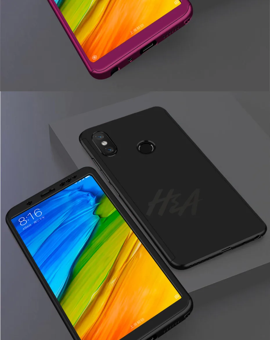 Luxury 360 Full Protective Case For Xiaomi Redmi Note 6 5A 5 Pro Phone Case Glass For Redmi S2 6A 6 Pro 5 Plus 5A Case Glass