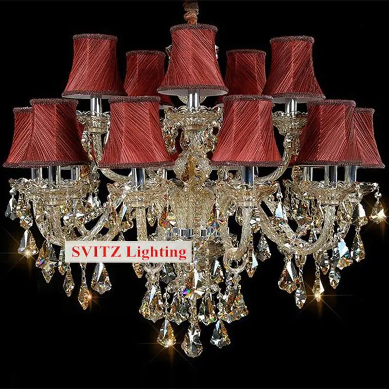 Винтаж коньяка люстры с красным оттенком ткани блеск ретро дома хрустальные