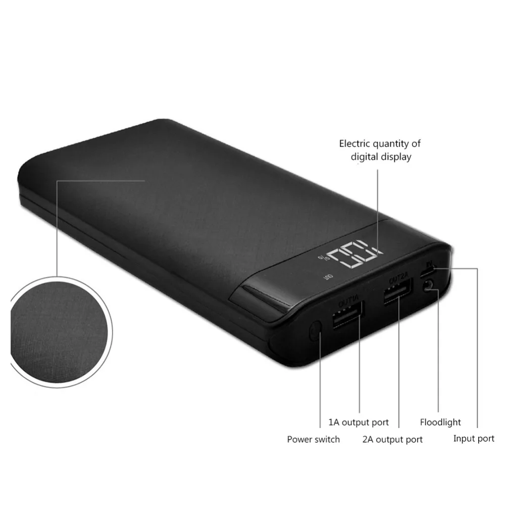 5V 2A Dual USB Мощность банк Чехол комплект 8x18650 DIY Батарея Зарядное устройство