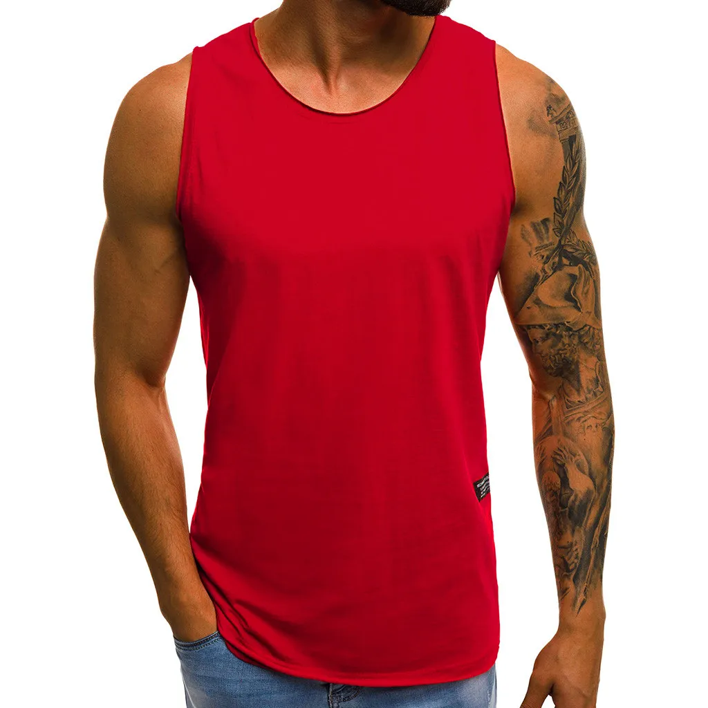 CHAMSGEND Tank Tops Cotton Men Sleeveless Tanktops For Boys Bodybuilding Clothing Undershirt Fitness Stringer Male Vest 4.JAN.15 | Мужская