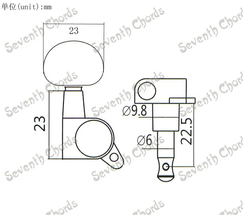 Набор из 6 шт. золотистых запечатанных шестеренок для тюнера машинная головка