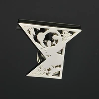 custom silver badge new design trend zinc triangle round metal badges