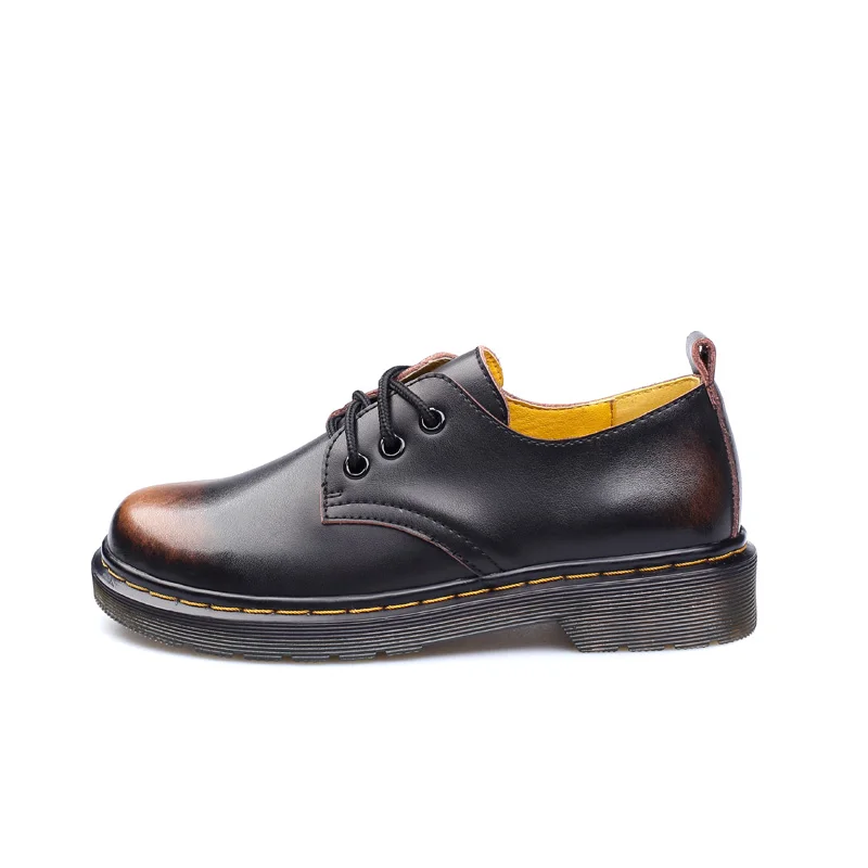 Brown Oxford Shoes Классические женские туфли-оксфорды в стиле ретро; кожаные туфли на шнуровке для женщин; коллекция года; сезон весна; женские туфли martin - Цвет: Brown Oxford Shoes