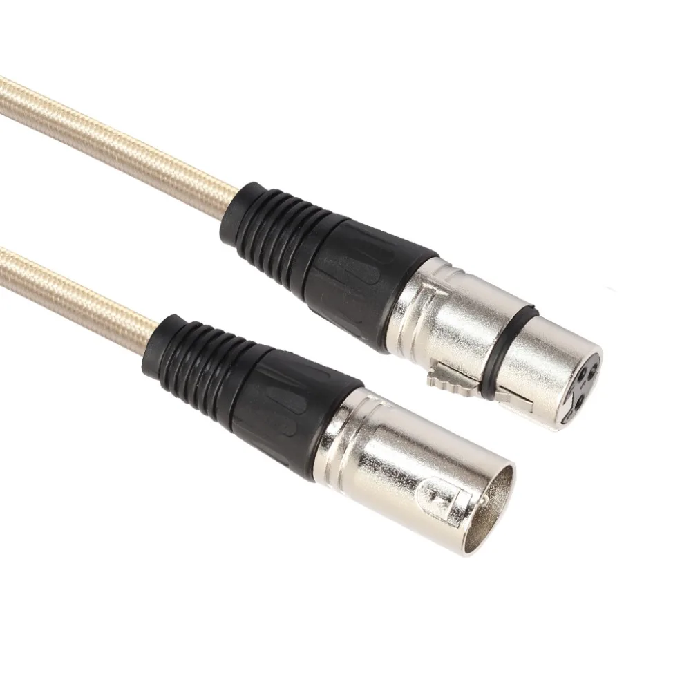 1m3m5m10mNylon чистая Золотая цветная 3Pin XLR кабель для мужчин Женский балансный