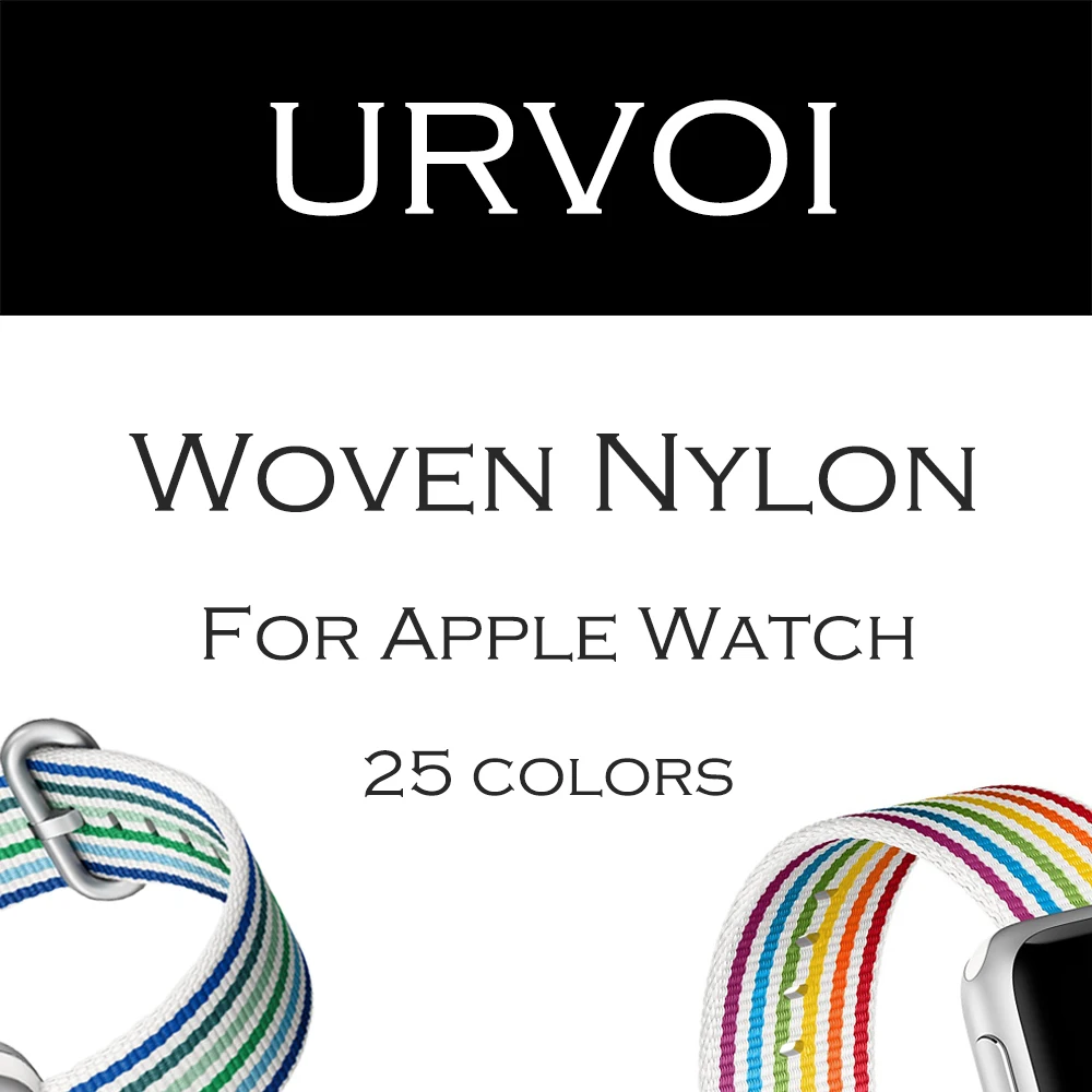 URVOI 2019 тканый нейлоновый ремешок для apple watch series 4 3 2 1 ткань как на ощупь iWatch pride edition