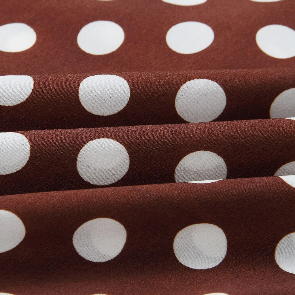 Женское сексуальное платье в горошек без рукавов с круглым вырезом Удобное