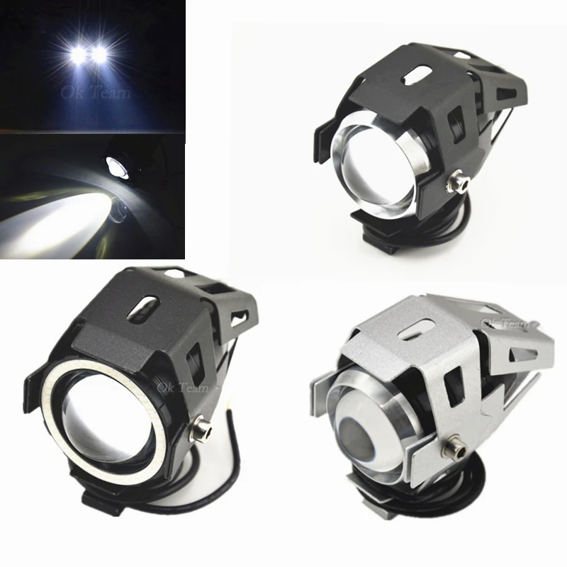 

1pcs 125W U5 U7 LED Motorcycle Driving Fog Head Spot Light Lamp Headlight Lamp Motorbike 3000LMW LED Light Universal