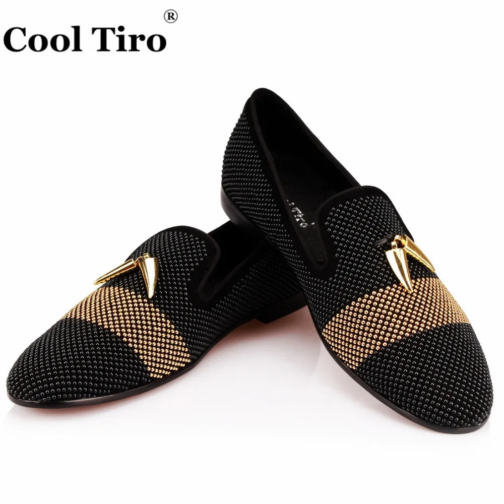 COOL TIRO/Black Pearl Лоферы со стразами Мужские Мокасины с принтом зубы акулы кисточкой