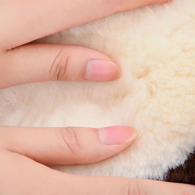 Шерстяная подушка из овчины с сердечником кофейная + цветная для сиденья