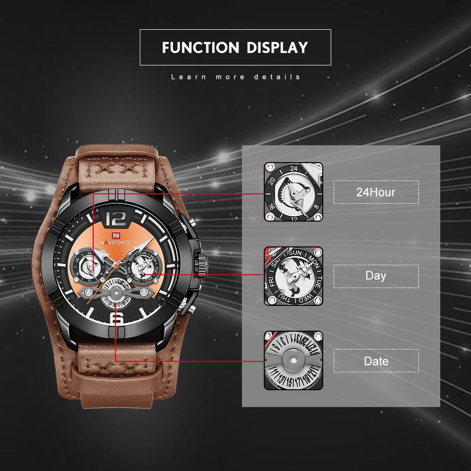 Naviforce мужские часы люксовый Топ бренд Ретро стимпанк Мужские кварцевые наручные