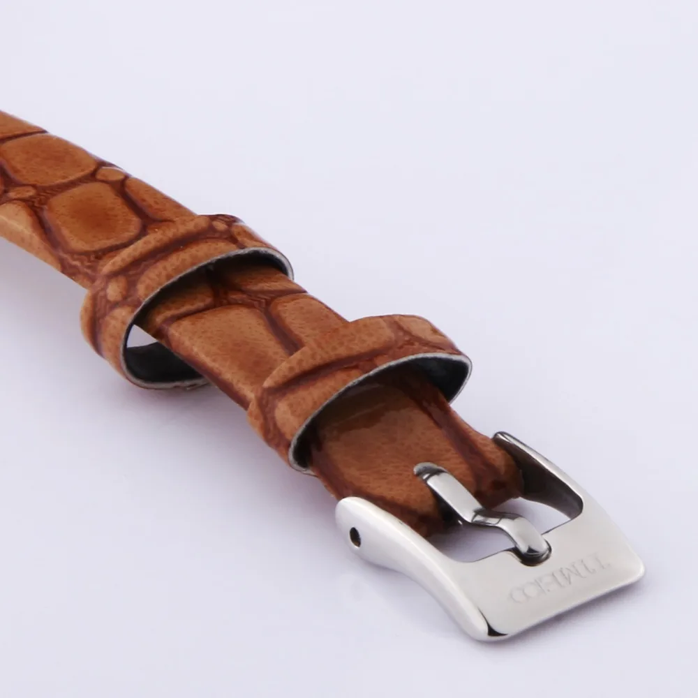 TIME100 женские Кварцевые Часы Коричневый Змеиной Кожаный Ремешок Алмазный ажурный