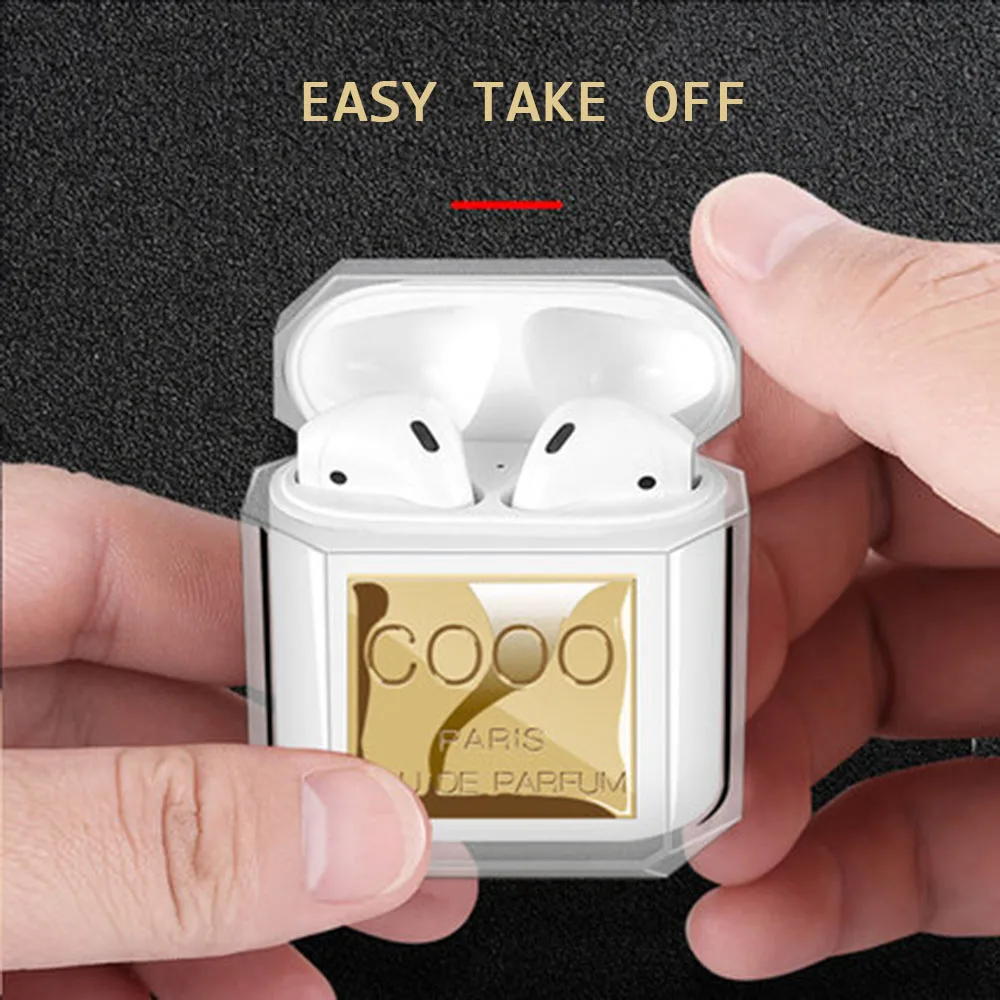 ETIMGA силиконовый чехол для гарнитура для airpods флакон духов защитный чехол Роскошный противоударный мягкий чехол из ТПУ для Apple с наклейкой