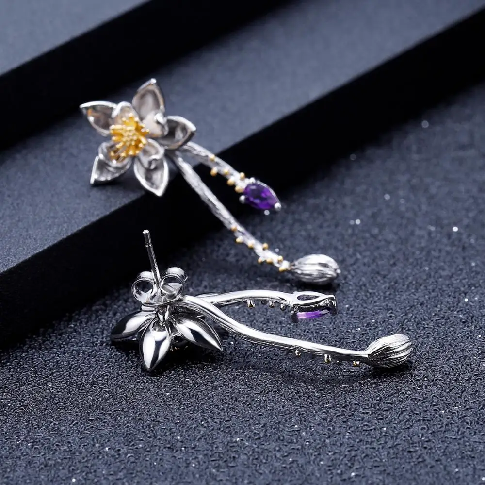 Женские Балетные серьги gemb's 0 39ct натуральный аметистовый драгоченный камень