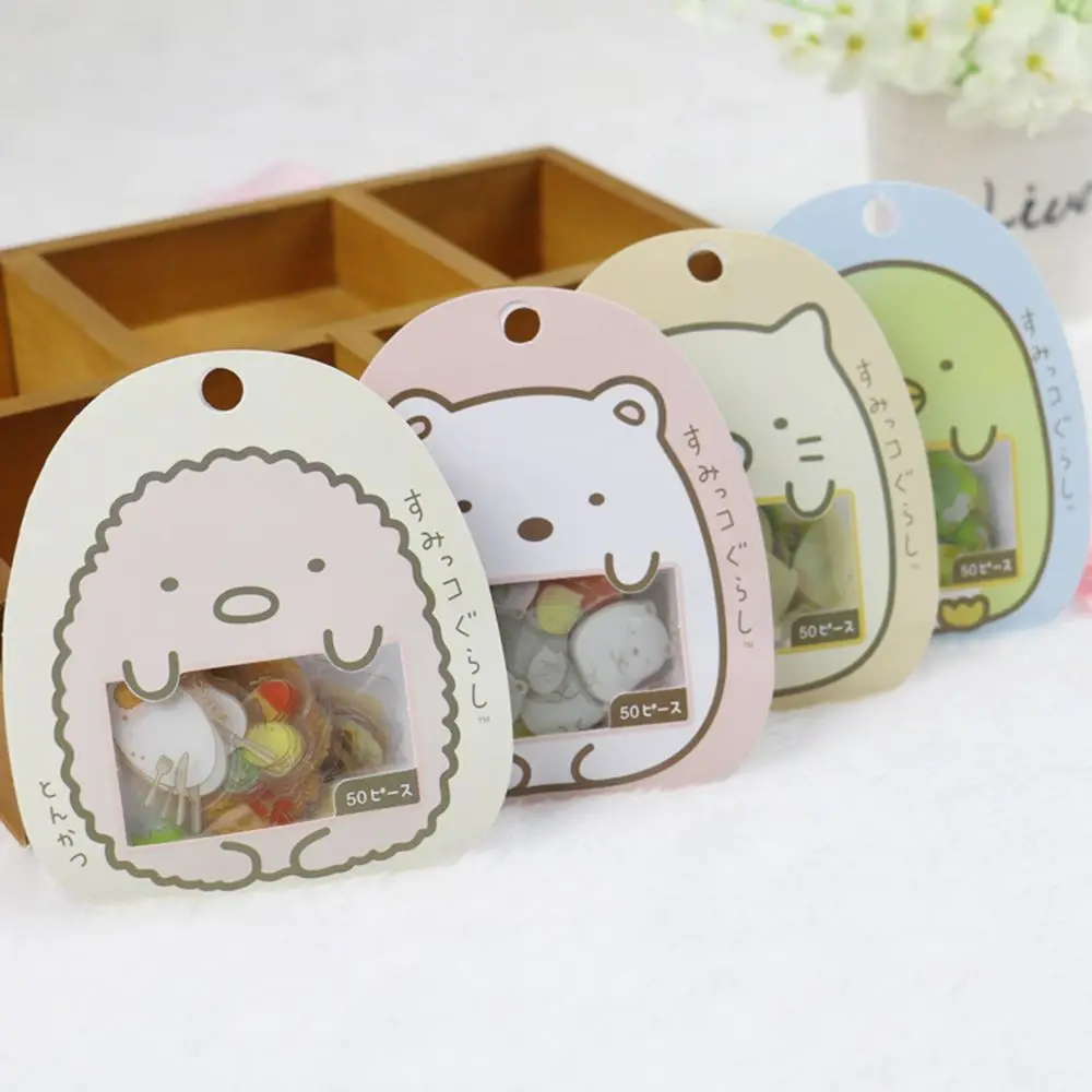

50 Pcs/pack Kawaii Stickers DIY Cute Cartoon PVC Stickers Lovely Cat Bear Sticker For Diary Decoration Japanese style