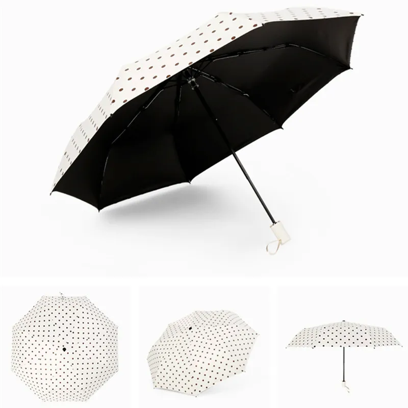 New spotted woman's Three-folding umbrellas for rain and sun portable pocket umbrella UV protection windproof tour gift | Дом и сад