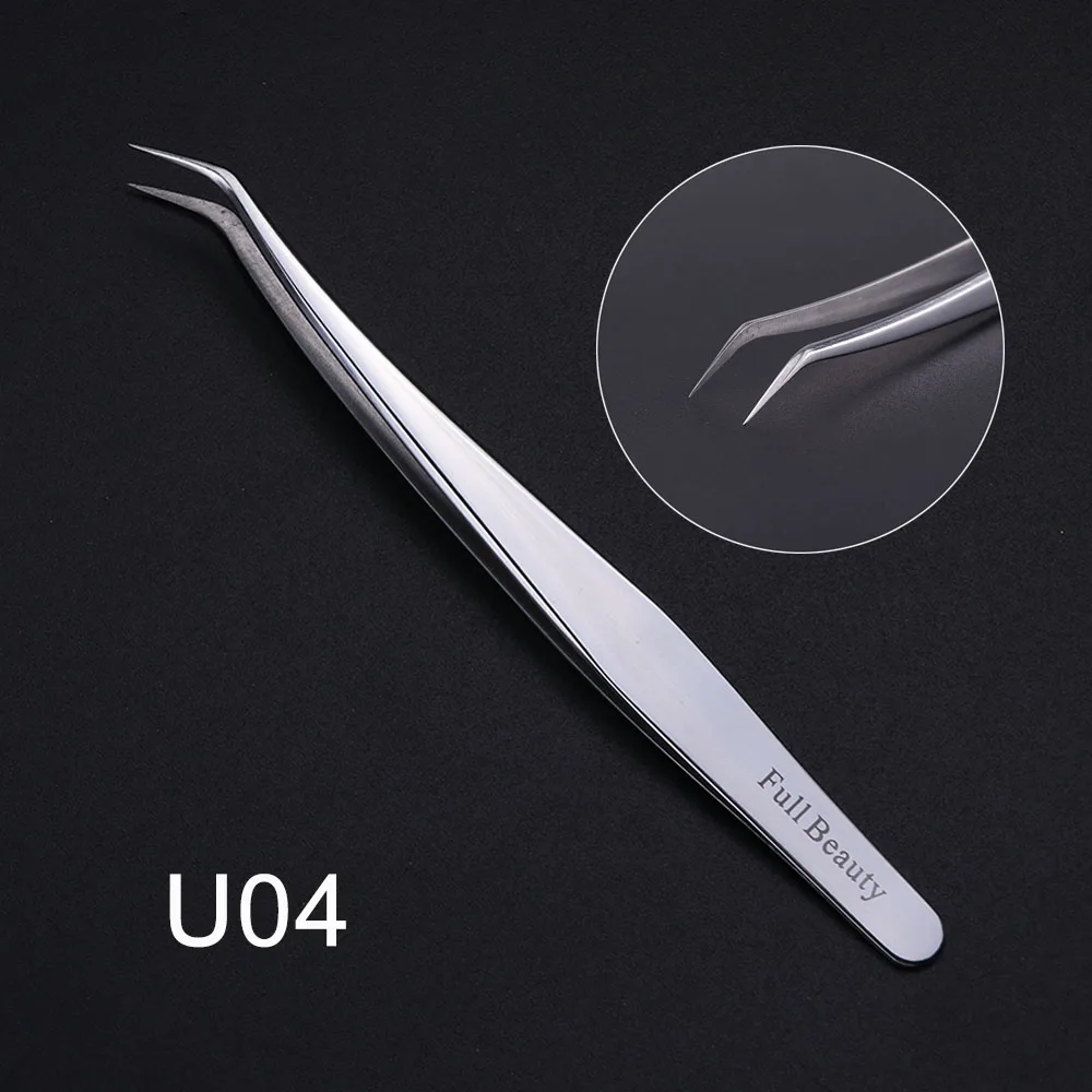 U04 1 шт. точные пинцеты для цветов, нержавеющие щипцы для бровей, зажимы для наращивания ресниц, триммер для завивки для макияжа, инструмент для дизайна ногтей, LYU01-05 - Цвет: U04