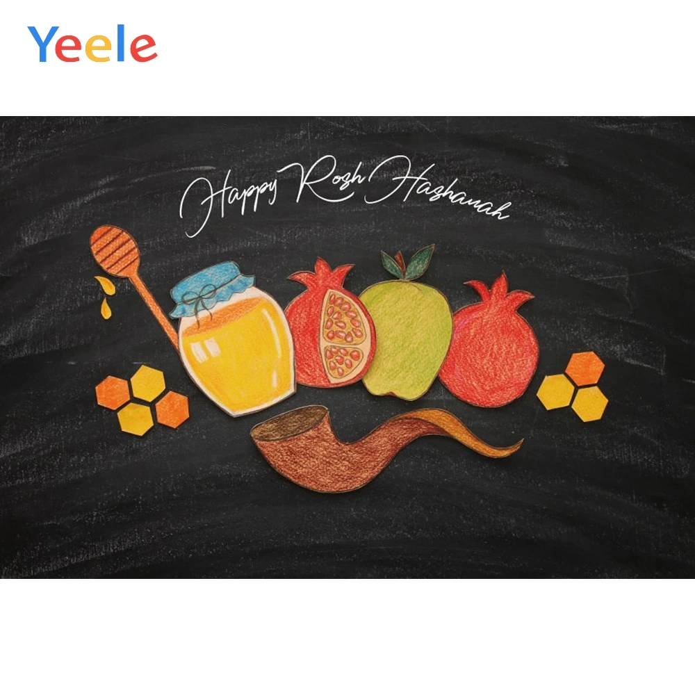 Yeele Happy Rosh Hashanah фон для фотосъемки Shofar honey гранаты яблоки книга на заказ черный