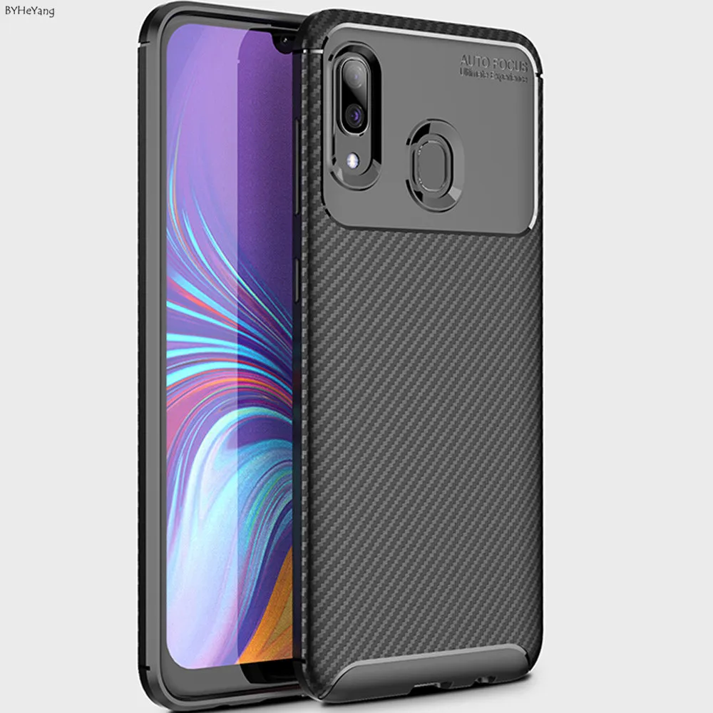 Для Samsung Galaxy A30 чехол Мягкая силиконовая задняя крышка из углеродного волокна ТПУ
