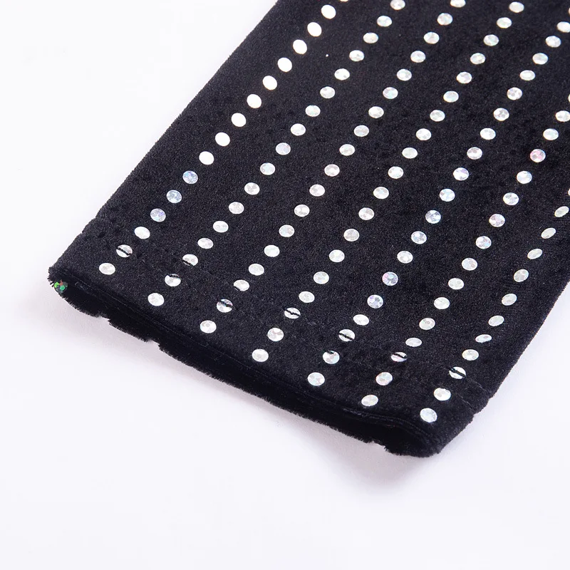 Один рукав выдалбливают платье на одно плечо спинки Dot Sequined Mini Dress