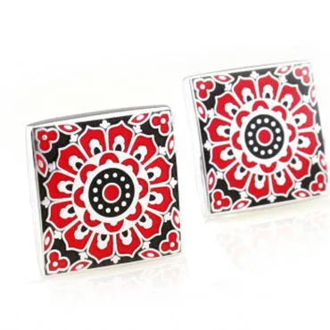 Fashion 16 Designs Painting Enamel Epoxy Cufflink Cuff Link 1 Pair Free Shipping Biggest Promotion |