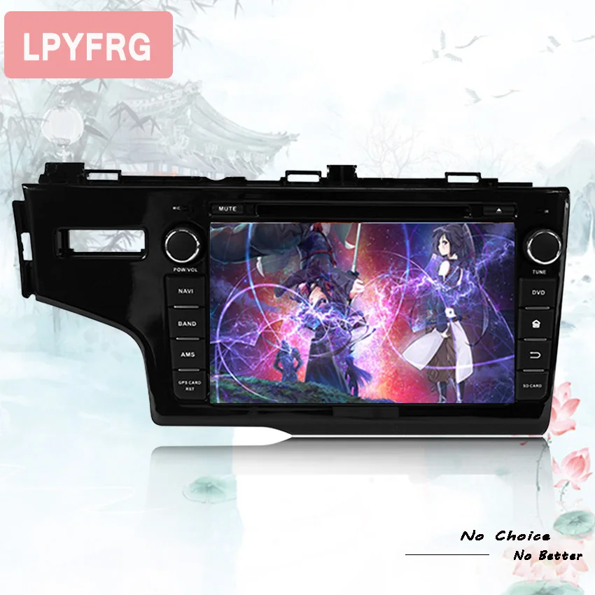 Автомагнитола In Dash 8" с 8-ядерным процессором на Android 10 для автомобиля Honda Fit 2014-2017 с GPS, DVD, картами навигации и поддержкой звука ПК и управления на руле.