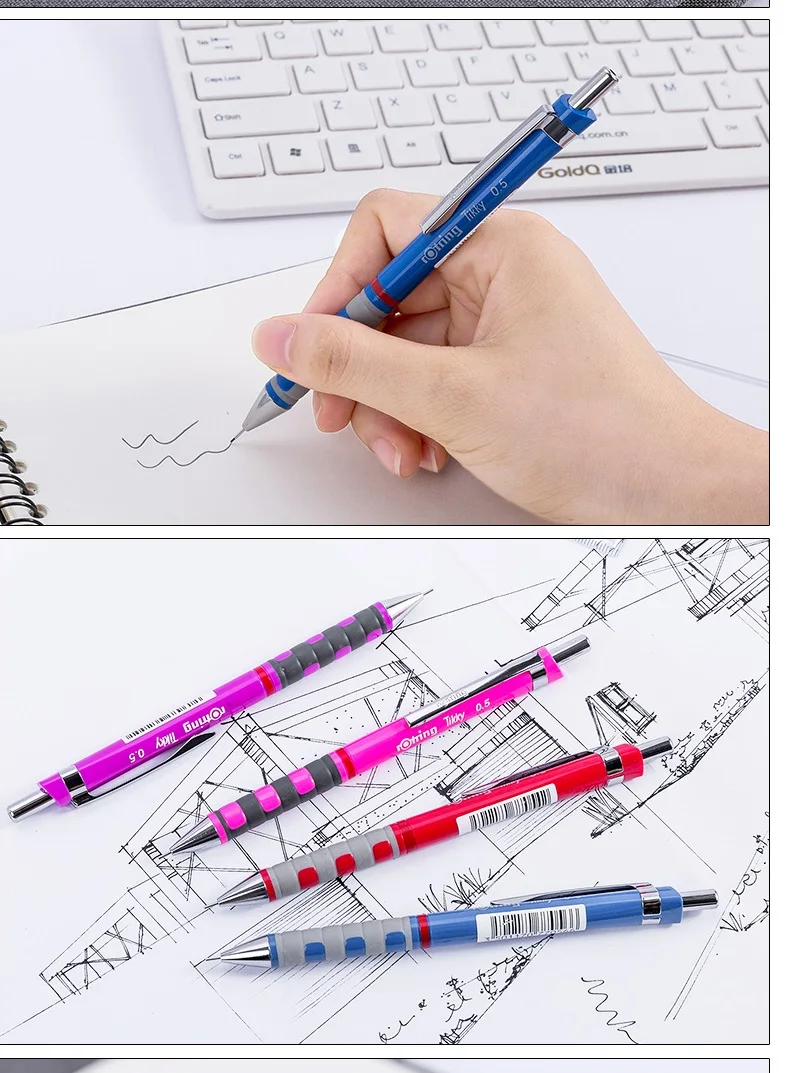 Механический карандаш Rotring 1,0 мм/0,7 мм 0,5 мм/0,35 мм Tikky красный черный синий белый Plactis ручка держатель автоматический карандаш дизайн ручка