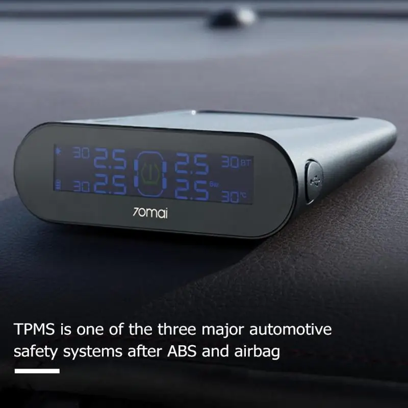 Xiaomi 70Mai автомобильный TPMS система контроля давления в шинах Солнечная энергия USB Двойная зарядка Тестер давления в шинах Система сигнализации с 4 датчиками