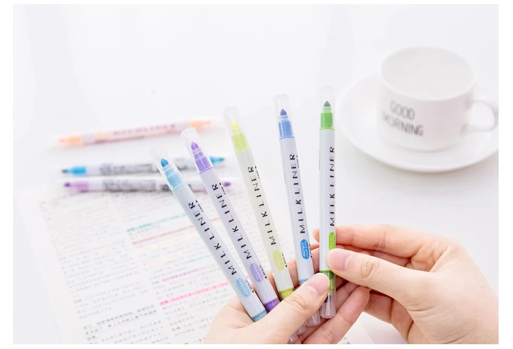 CXZY Kawaii милый milkliner хайлайтер ручка набор двуглавый hilighter строчка Пастель Мел знак mildliner Стиль Искусство fluo 1M804