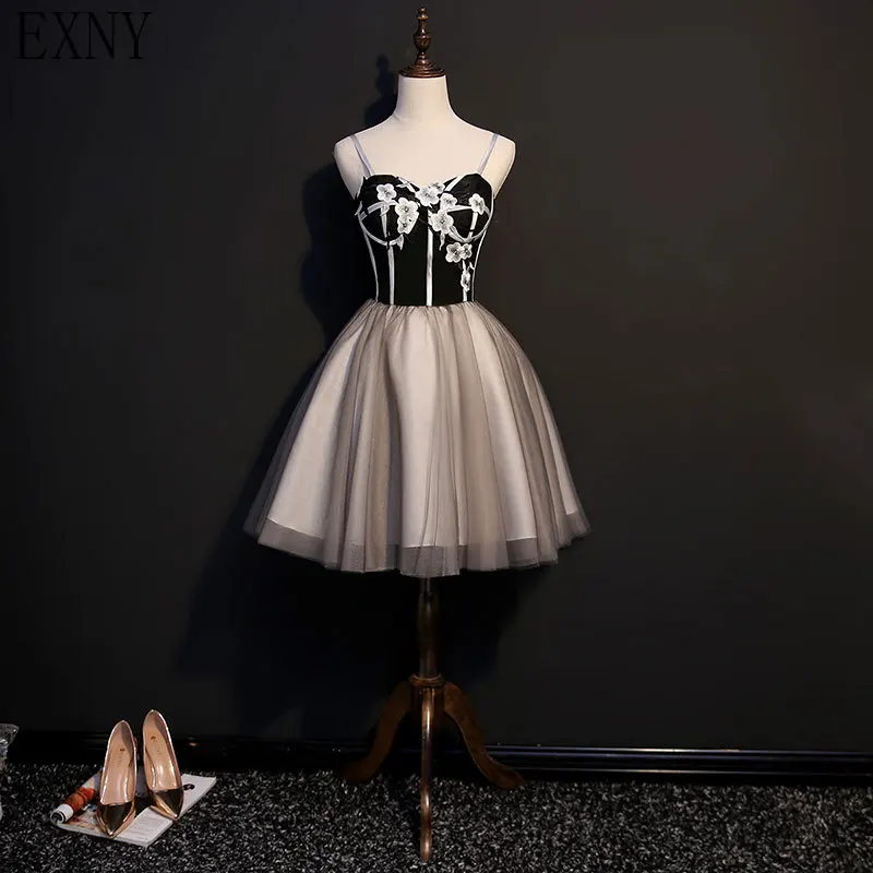 Exny 2019 Дешевое платье для вечеринок из тюля трапециевидной формы вечерние с