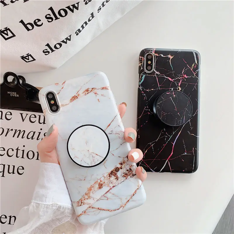 FLYKYLIN Case For iphone X XS Max XR 6S 6 7 8 Plus Back Cover Classic Black White Art Marble Phone Cases Soft IMD Silicone Coque |