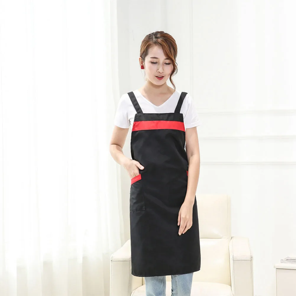Women Men Wrinkle Resistant All Match Kitchen Restaurant Dining Baking Multipurpose Waiter Apron Household With Pockets Cooking | Дом и сад