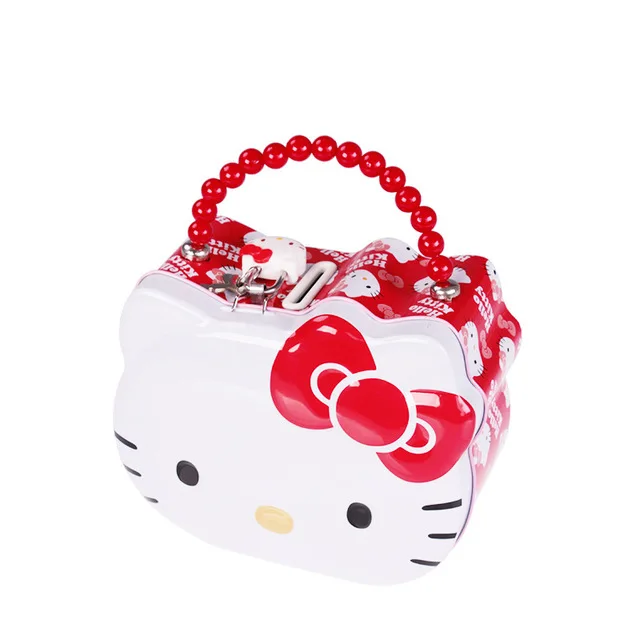 Статуэтка Hello kitty, копилка, денежная коробка из металла, статуэтка для экономии денег, декоративная коробка для украшения дома, подарок для детей - Цвет: Красный