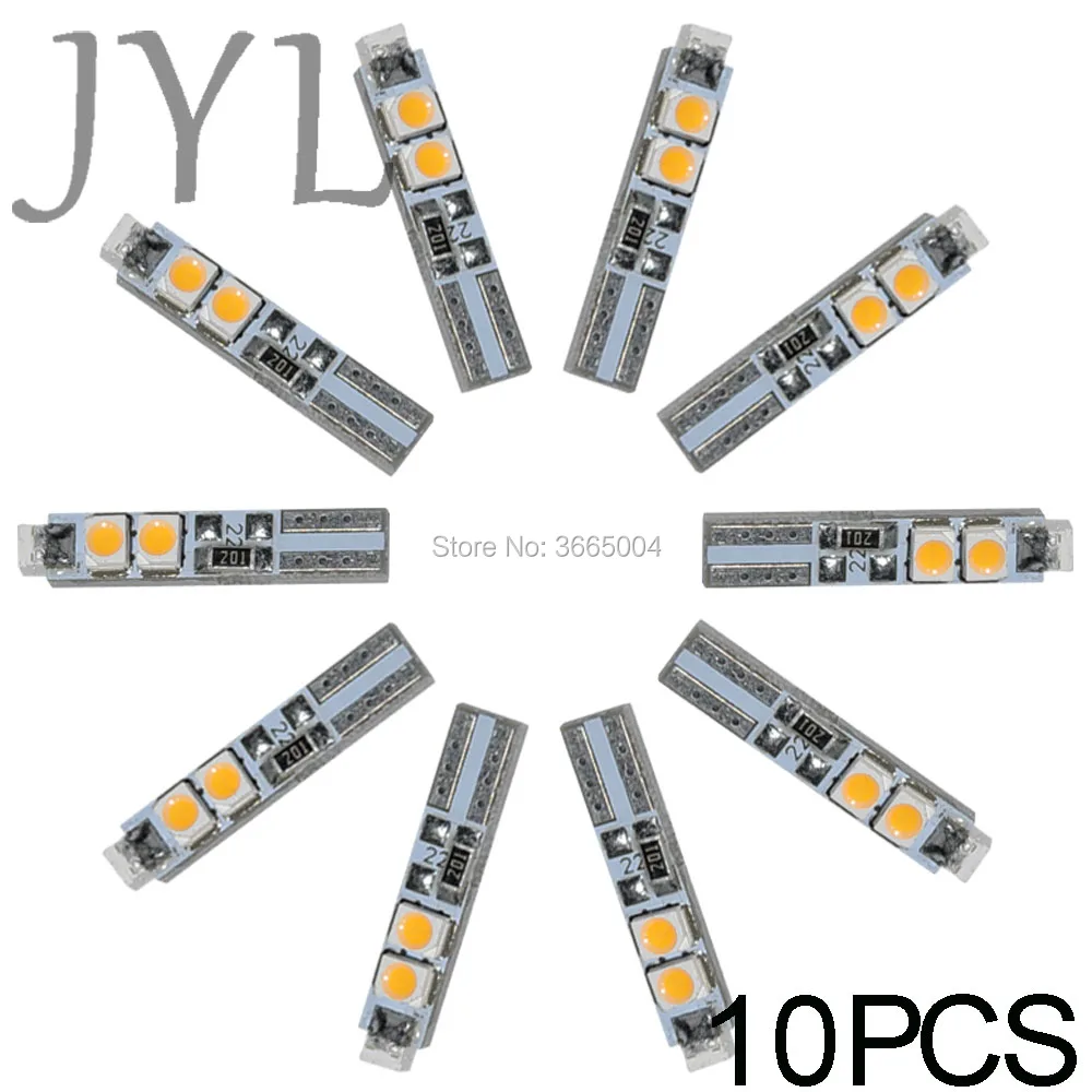 10 шт. T5 58 70 теплый белый индикатор приборной панели 5 3528 SMD светодиодный светильник