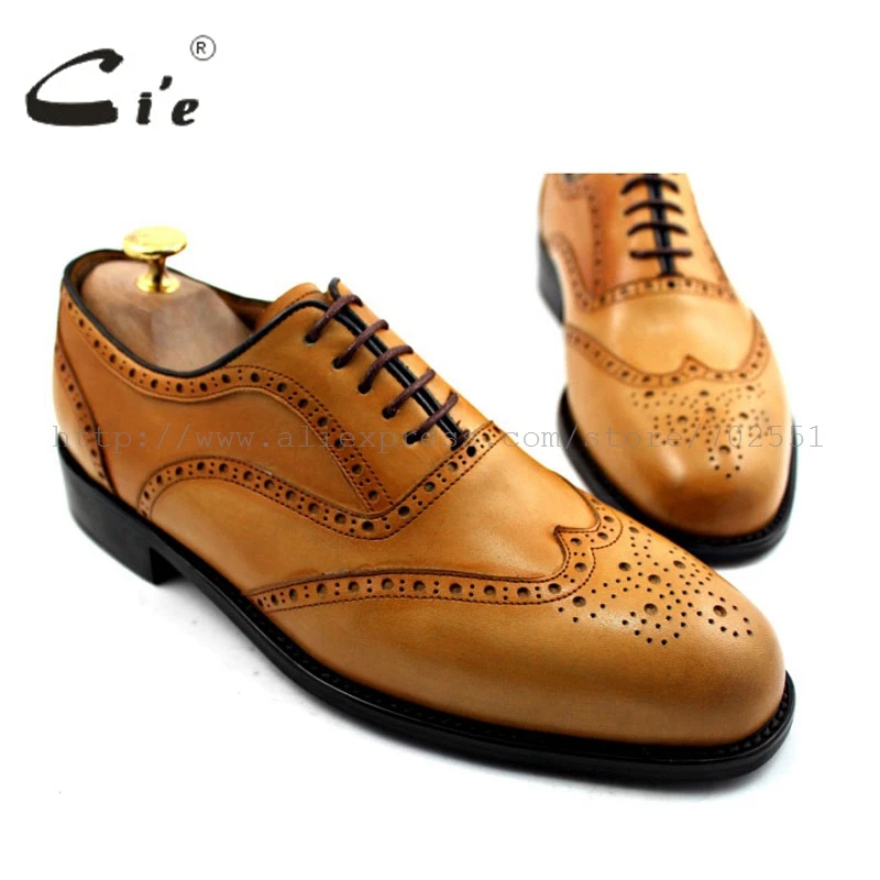 CIE круглый носок wingtips броги эксклюзивная ручной работы bespoke полная зернистая
