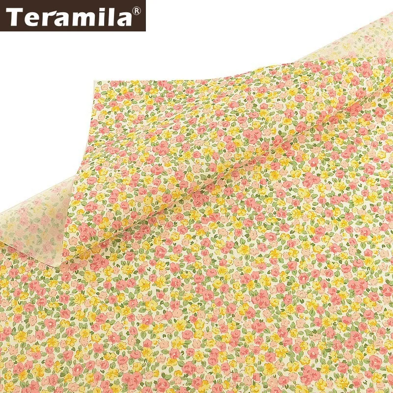 Teramila цветы дизайн 100% хлопок ткань метр Patchwrok DIY швейная одежда Скрапбукинг
