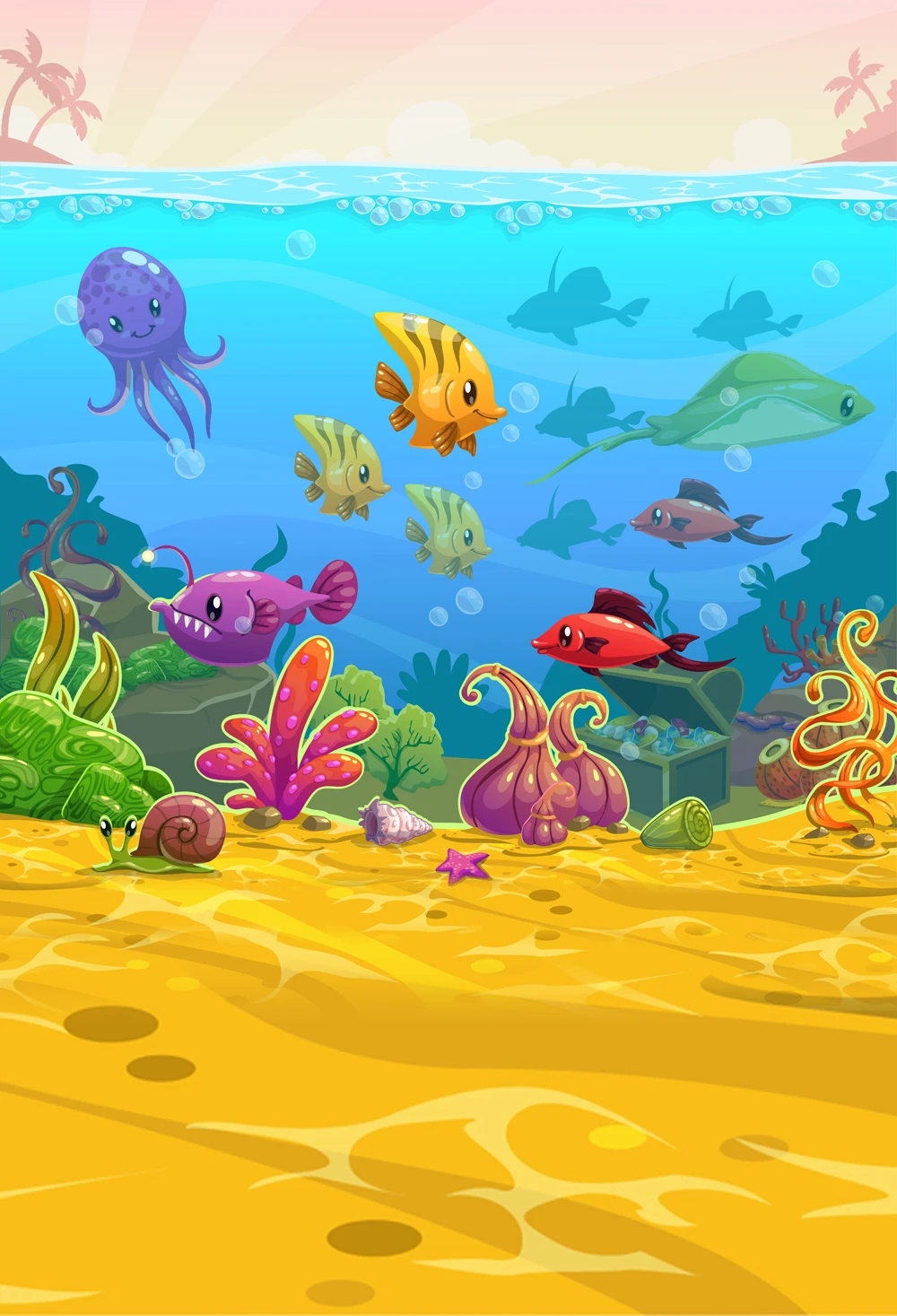 Underwater World photography backdrops paradise background photo newborn backdrop XT6125 | Электроника