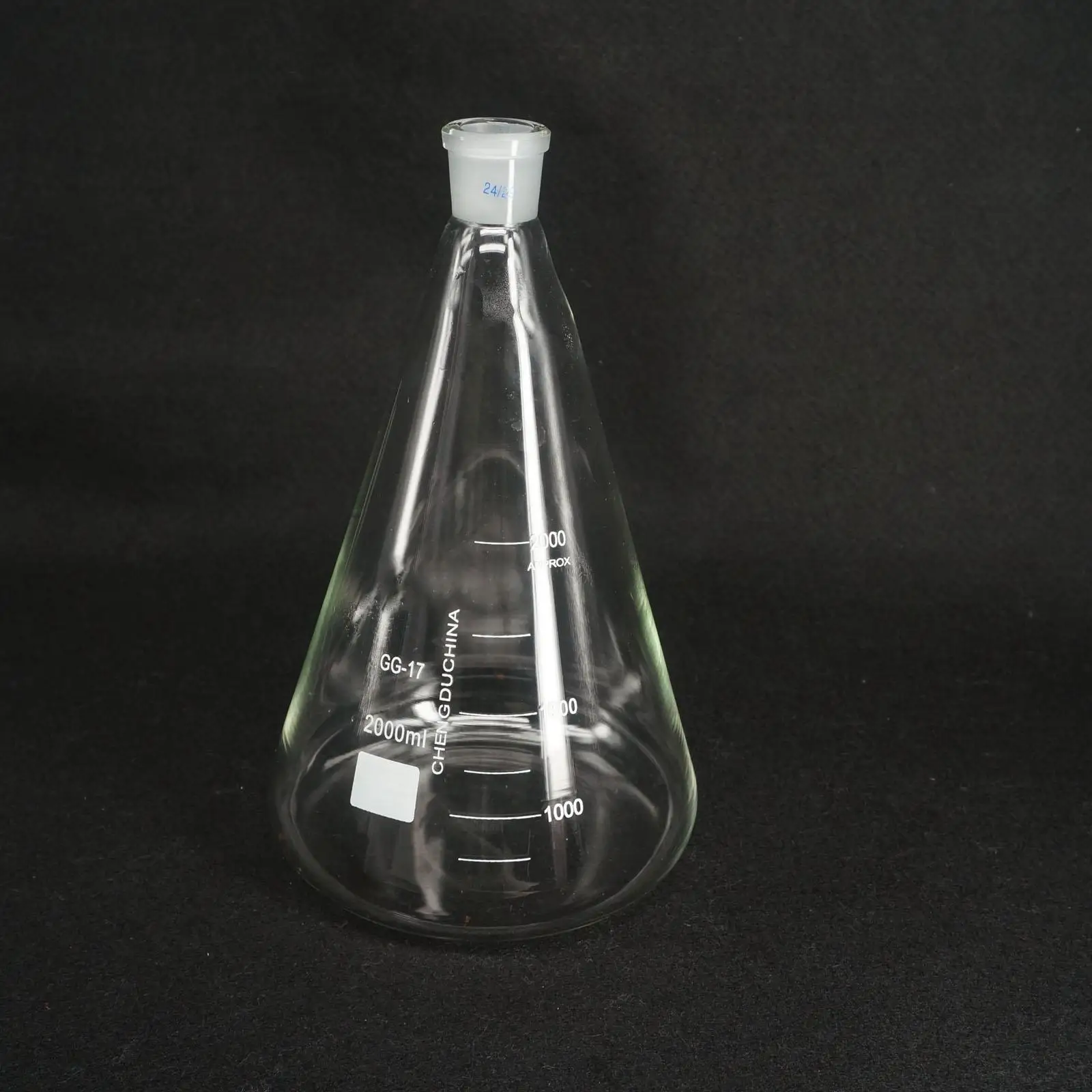 Лабораторная коническая фляжка Quickfit 24/29 2000 мл градуированное стекло Erlenmeyer Boro|conical