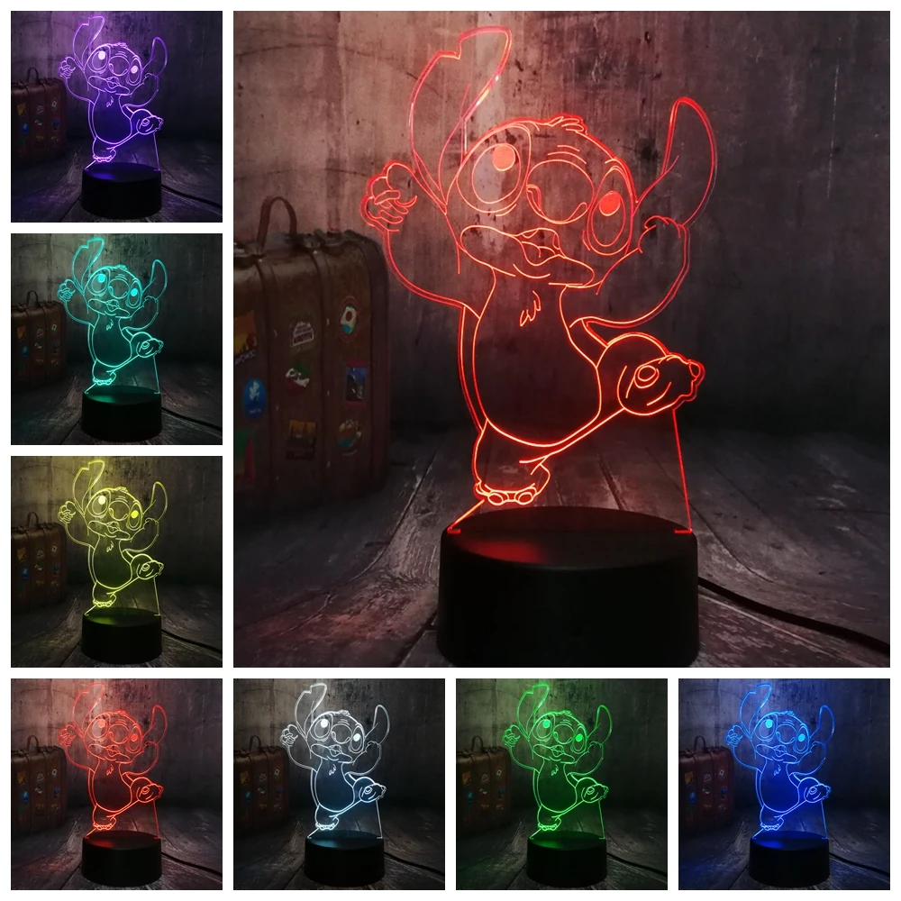 Новинка мультфильм Танцы стежка милые дети подарок 3D светодиодный Ночной светильник 7 цветов изменить LED Настольная лампа праздник Рождественский подарок домашний декор