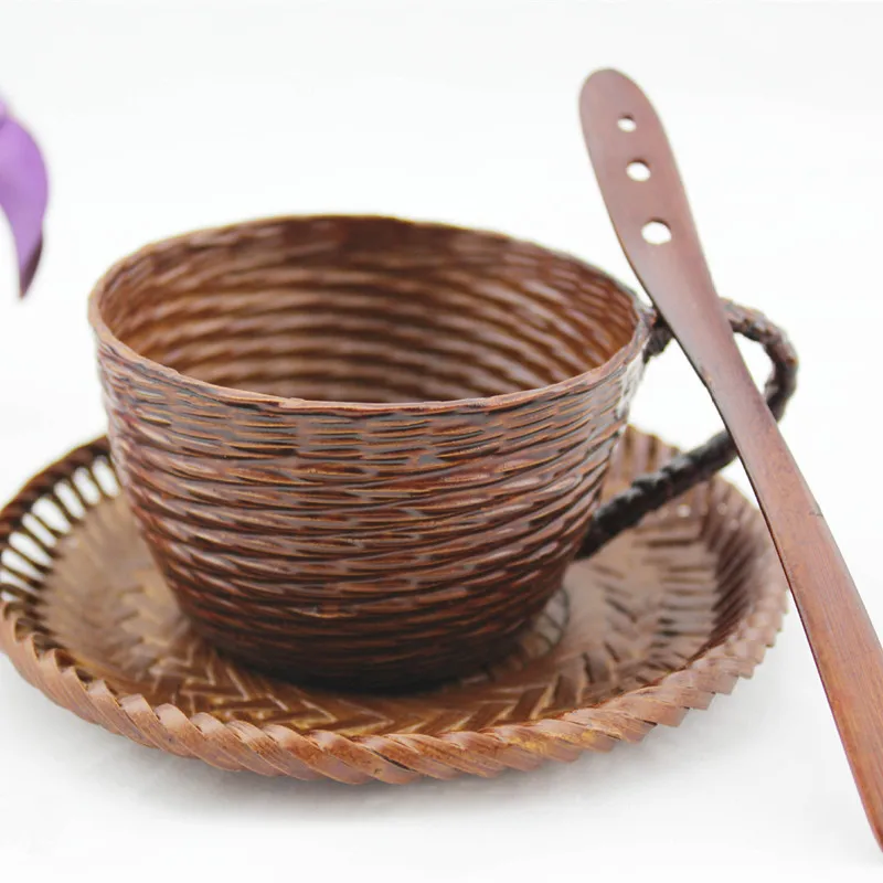 Натуральная Экологически чистая бамбуковая кофейная чашка ложка кофейный