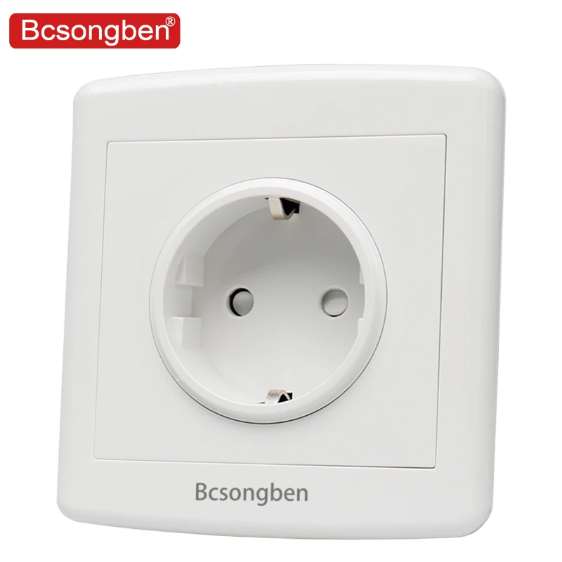 Настенная розетка Bcsongben белая пластиковая панель из поликарбоната 110 ~ 250 В
